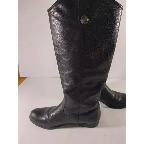 Merona Leather Boots Black Sz 8.5 Western Boho Biker Rodeo - Picture 2 of 11